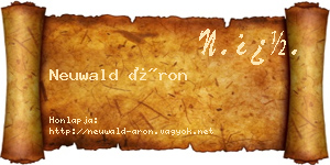 Neuwald Áron névjegykártya